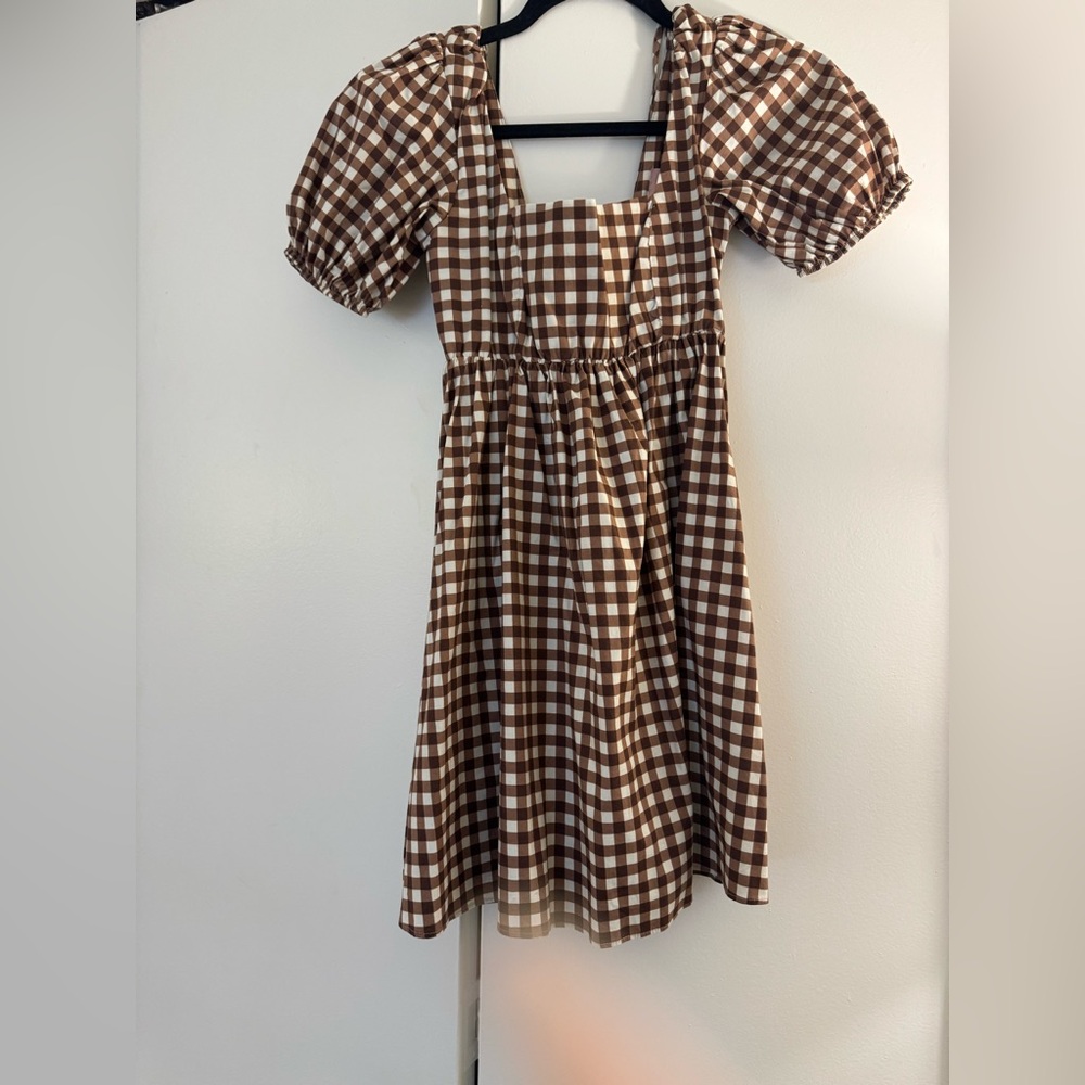 Brown Checkered Dress